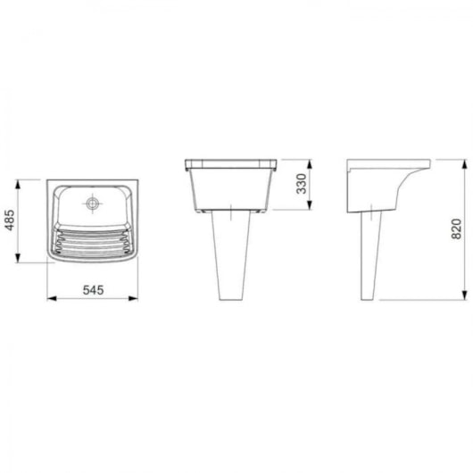 Tanque M Sem Mesa Branco Roca 54,5x48,5cm - Imagem principal - 68f78491-f912-42a0-bacb-6852f5be7a6d