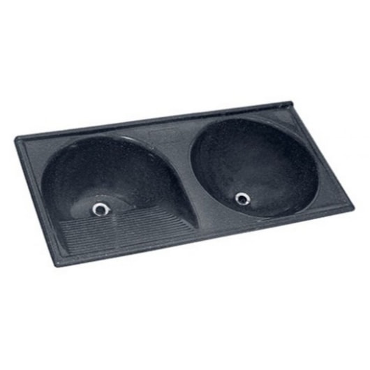 Tanque Marmofibra Duplo Preto Absoluto Decoralita 120x60cm - Imagem principal - 14078f8c-a1b0-4559-bbb7-5dc89a9fb4a3