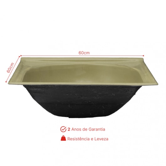 Tanque Marmofibra Preto Absoluto Decoralita 60x60cm - Imagem principal - d12e956d-ed2c-4ce9-a737-8e7e3addd676