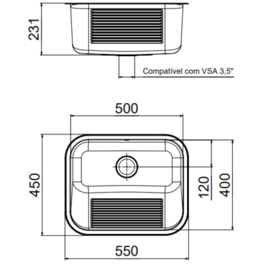 Tanque Monobloco Acetinado Docol 32L 55x45x23cm - Imagem principal - 02b39e6d-065f-4b0d-988f-f73b56457e6c