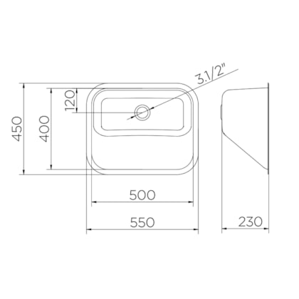 Tanque Monobloco Alto Brilho 32 Litros Docol 55x45x23 cm