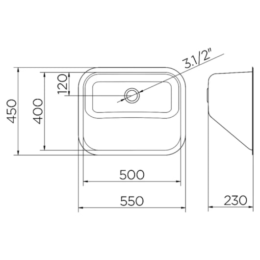 Tanque Monobloco De Parede 304 Com Válvula 0,9 32 Litros Alto Brilho Docol 55x45x23cm - Imagem principal - ccaada96-d05d-44f0-9995-f0e0d87f9a23