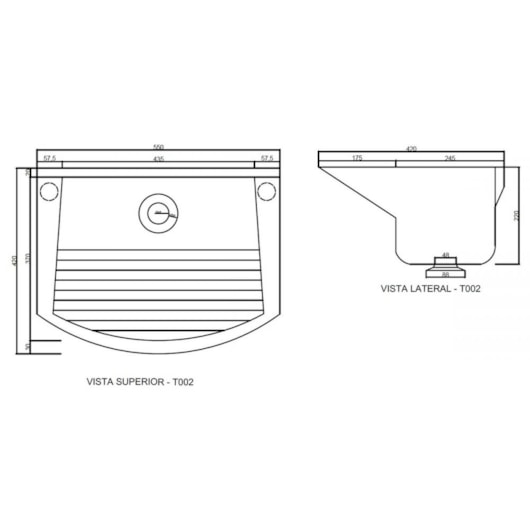 Tanque Simples 55x42cm Branco Decoralita - Imagem principal - f7ea80a1-fbbe-4b69-8878-e49c6b2a46e1