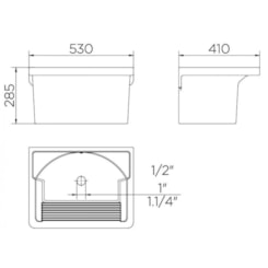 Tanque Suspenso 20l 53x41cm Branco Docol