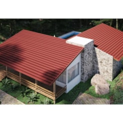 Telha Stilo 3D Vermelha Onduline 200x82cm