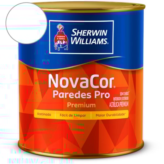 Tinta ACR Acetinado Paredes Pro Branco Sherwin Williams 0,9L - Imagem principal - 32e5bcdf-1fd2-4368-acaf-9a198a7084e9