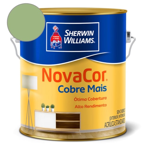 Tinta ACR Cobre Mais NovaCor Verde Jardim Sherwin Williams 3,6L - Imagem principal - e3f066b6-d460-4da3-b96d-1f7bfa6c48ff