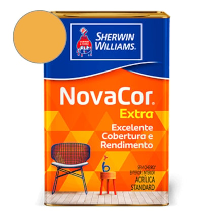 Tinta ACR Fosco Mais Rendimento NovaCor Amarelo Sol Sherwin Williams 18L