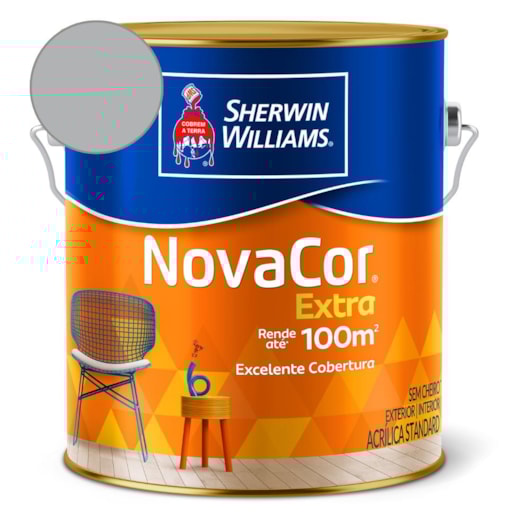 Tinta ACR Fosco Mais Rendimento NovaCor Cinza Barbatana Sherwin Williams 3,6L - Imagem principal - 08ab684e-6edb-462e-a99b-e82df9ea6856