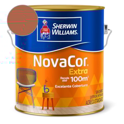 Tinta ACR Fosco Mais RendiMetaliconto NovaCor Terracota Natural Sherwin Williams 3,6L