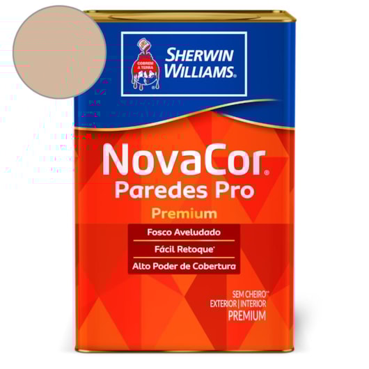 Tinta ACR Fosco Paredes Pro Areia Sherwin Williams 18L - Imagem principal - 20b557f6-3c21-4771-a8dd-c1e68d2663a9