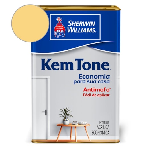 Tinta ACR Kemtone Fosco Amarelo Canario Sherwin Williams 18L - Imagem principal - b33ea067-a4cc-4cc7-a3c6-03713aa3ee97