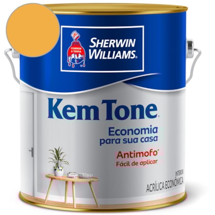 Tinta ACR Kemtone Fosco Amarelo Sol Sherwin Williams 3,6L