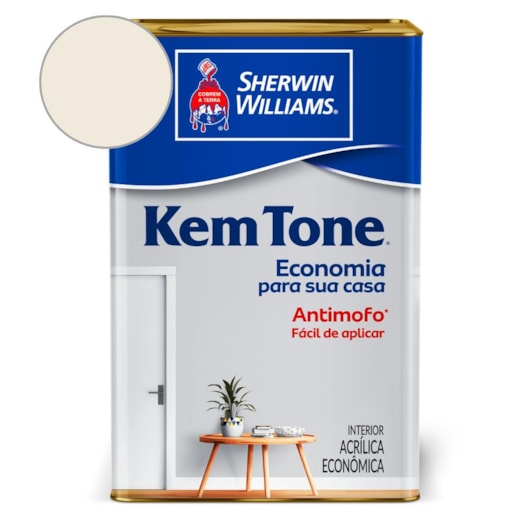 Tinta ACR KemTone Fosco Bianco Sereno Sherwin Williams 18L - Imagem principal - 261580ea-76cb-439c-8f60-dbfa800e6abc