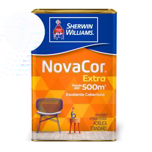 Tinta ACR Mais Rendimento NovaCor Fosco Branco Sherwin Williams 12L - Imagem principal - 0a83e4d5-1c24-4218-96ff-8c31ed362cab