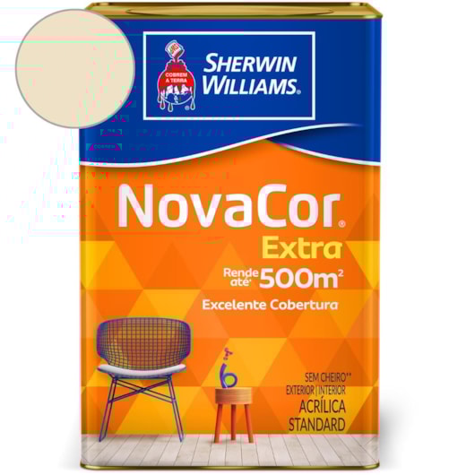 Tinta ACR Mais Rendimento NovaCor Palha Sherwin Williams 18L - Imagem principal - 2d161aeb-d62d-42c1-bdf1-f51c4da64349