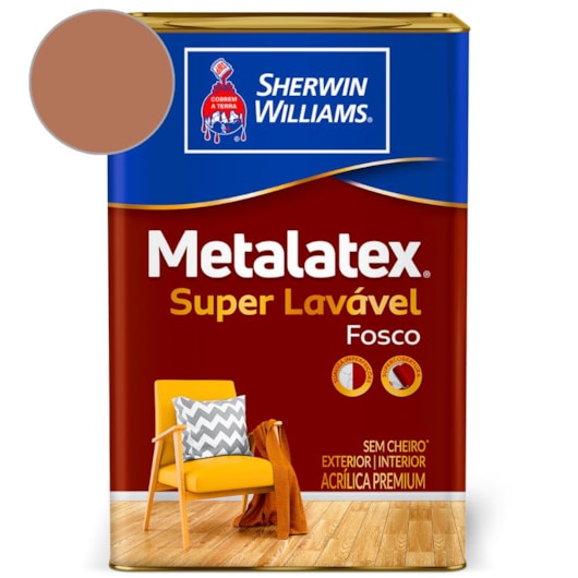 Tinta ACR Melatex Acril Fosco Vermelho Rustico Sherwin Williams 18L - Imagem principal - 26e750f8-1359-4edb-b057-1b77aeb19970