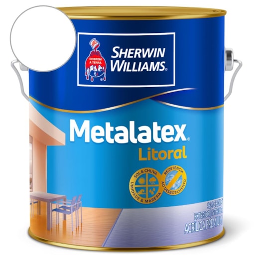 Tinta ACR Melatex Litoral Acetinado Branco Sherwin Williams 3,6L - Imagem principal - ed5760f6-4ef5-42d7-9980-0a7d51145837