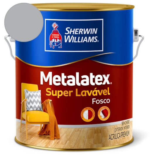 Tinta ACR Metalatex Fosco Cinza Barbatana Sherwin Williams 3,6L - Imagem principal - 6d566be2-eb72-49c3-8a32-636566bc006d