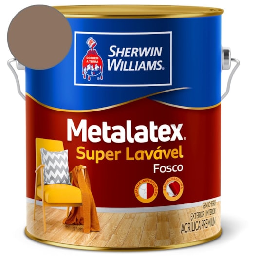 Tinta ACR Metalatex Fosco Marrom Historico Sherwin Williams 3,6L - Imagem principal - 08cca295-ca81-4904-8c09-0fe482dabc87