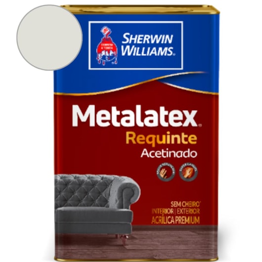 Tinta ACR Metalatex Requinte Super Lavável Acetinado Branco Gelo Sherwin Williams 18L - Imagem principal - 2736923c-5bc7-48b6-98a1-1a56b0e87194