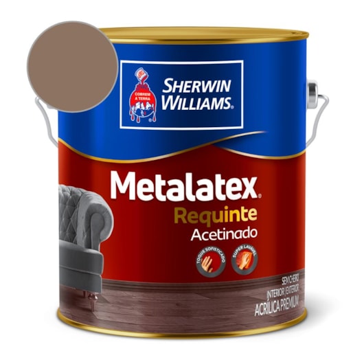 Tinta ACR Metalatex Requinte Super Lavável  Marrom Historico Sherwin Willliams 3,6L - Imagem principal - 40136af4-50f6-40f2-9fc9-229099c5835b