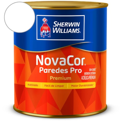 Tinta Acrílica Acetinado Paredes Pro Branco Sherwin Williams 0,9L