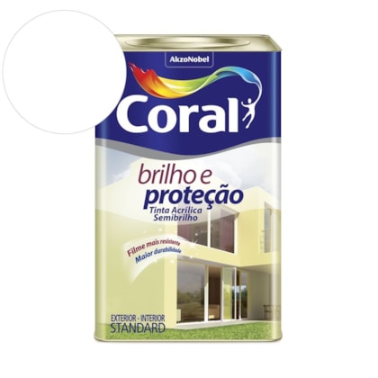 Tinta Acrílica Brilho E Proteção Semi-brilho Branco 18l Coral