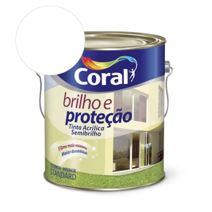 Tinta Acrílica Brilho E Proteção Semi-brilho Branco 3.6l Coral