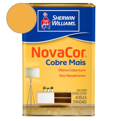 Tinta Acrílica Cobre Mais NovaCor Amarelo Sol Sherwin Williams 18L
