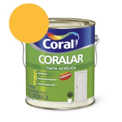 Tinta Acrílica Econômica Coralar Acrílico Fosco Amarelo Frevo 3.6l Coral