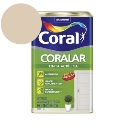 Tinta Acrílica Econômica Coralar Acrílico Fosco Areia 18l Coral