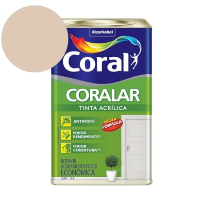 Tinta Acrílica Econômica Coralar Acrílico Fosco Areia 18l Coral