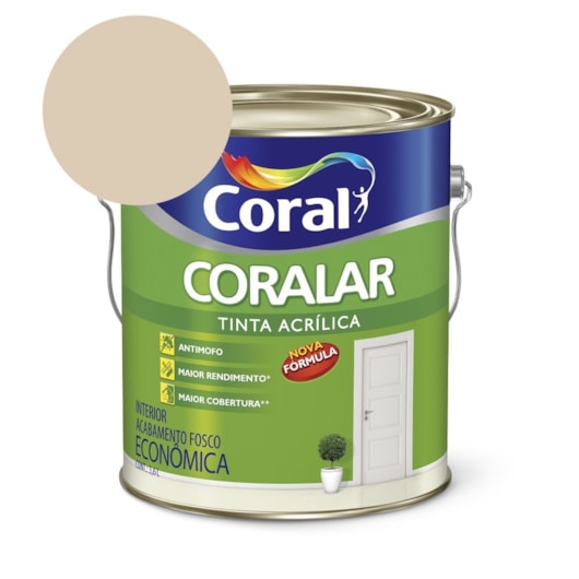 Tinta Acrílica Econômica Coralar Acrílico Fosco Areia 3.6l Coral - Imagem principal - fe91d841-e2ce-4033-857d-f0bffb48b837