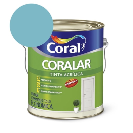 Tinta Acrílica Econômica Coralar Acrílico Fosco Azul Arpoador 3.6l Coral - Imagem principal - 1bd5d8a1-7e4e-47f1-b26f-1046d8ffde4e