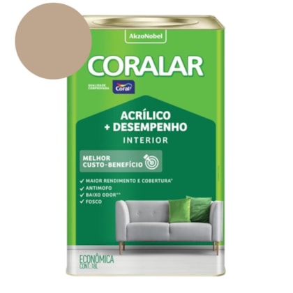 Tinta Acrílica Econômica Coralar Acrílico Fosco Camurça 18l Coral