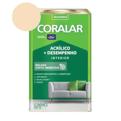 Tinta Acrílica Econômica Coralar Acrílico Fosco Marfim 18l Coral