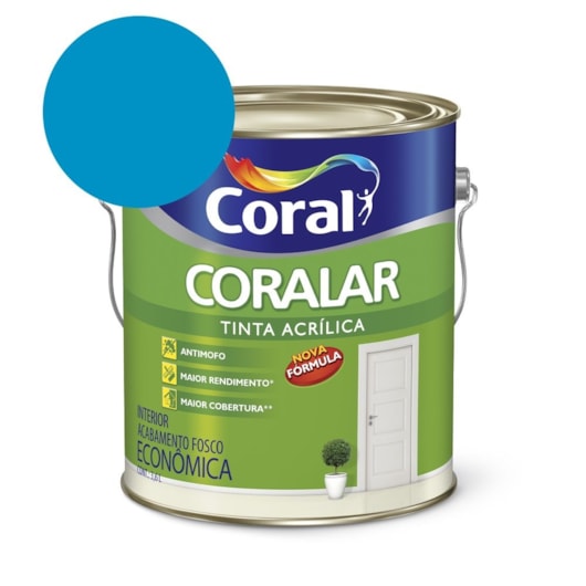 Tinta Acrílica Econômica Coralar Acrílico Fosco Oceano 3.6l Coral - Imagem principal - d2a7954e-6e01-449a-9df9-5a8adc084140