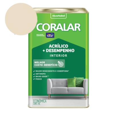 Tinta Acrílica Econômica Coralar Acrílico Fosco Pérola 18l Coral