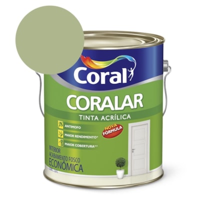 Tinta Acrílica Econômica Coralar Acrílico Fosco Verde Kiwi 3.6l Coral