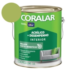 Tinta Acrílica Econômica Coralar Acrílico Fosco Verde Limão 3.6l Coral
