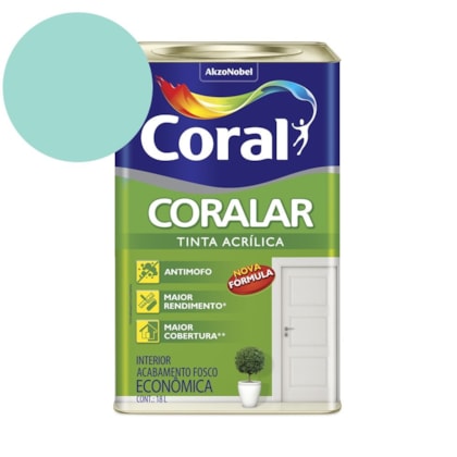 Tinta Acrílica Econômica Coralar Acrílico Fosco Verde Piscina 18l Coral