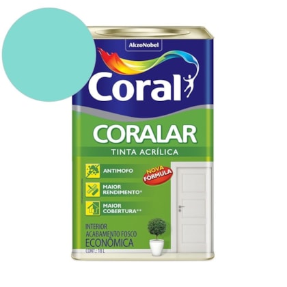 Tinta Acrílica Econômica Coralar Acrílico Fosco Verde Piscina 18l Coral