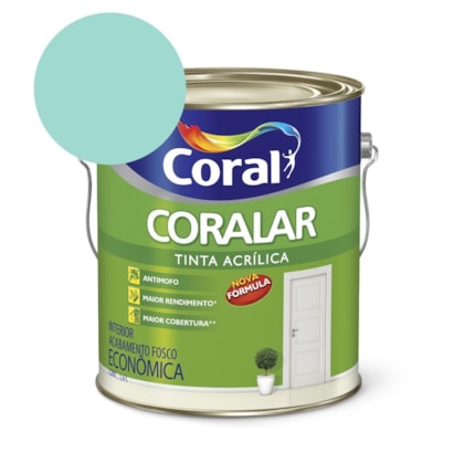 Tinta Acrílica Econômica Coralar Acrílico Fosco Verde Piscina 3.6l Coral