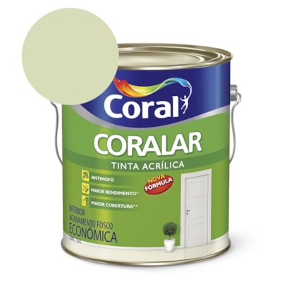 Tinta Acrílica Econômica Coralar Acrílico Fosco Verde Vale 3.6l Coral