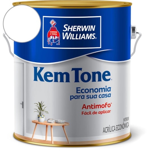 Tinta Acrílica KemTone Branco Sherwin Williams 3,6L - Imagem principal - 781ef82b-ac93-4120-a6ff-a68523468e1d