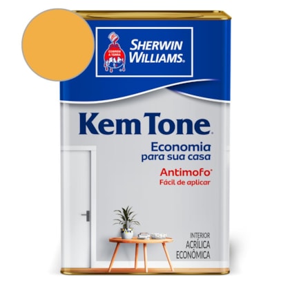 Tinta Acrílica Kemtone Fosco Amarelo Sol Sherwin Williams 18L