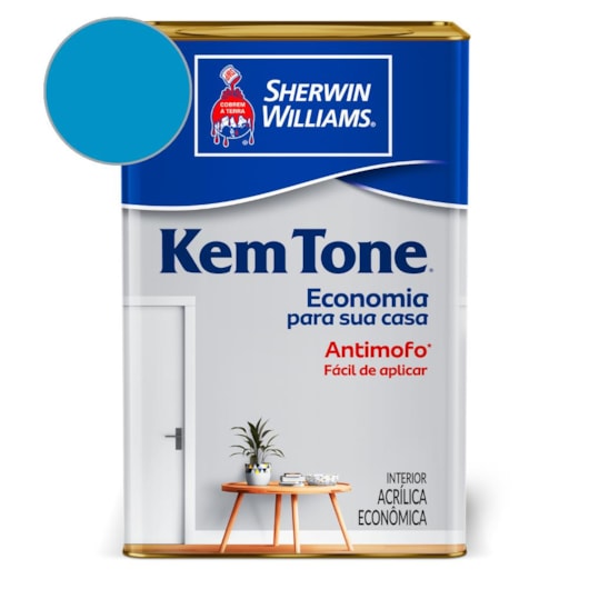 Tinta Acrílica KemTone Fosco Azul Oceano Sherwin Williams 18L - Imagem principal - 21efa107-ee09-4650-86ba-7a926db9cc4e
