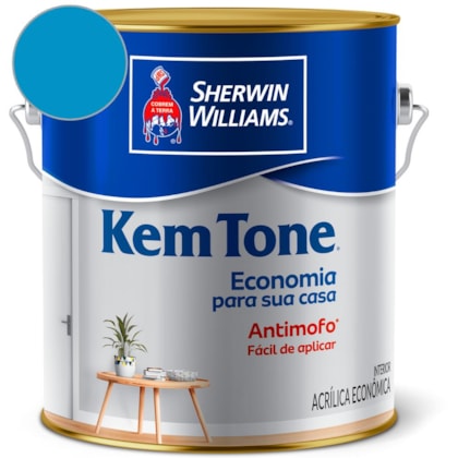 Tinta Acrílica Kemtone Fosco Azul Oceano Sherwin Williams 3,6L