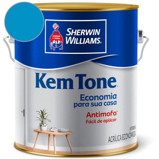 Tinta Acrílica Kemtone Fosco Azul Oceano Sherwin Williams 3,6L - Imagem principal - 63187591-f802-49c9-bf16-1d56fb690d55